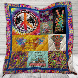 Fleece Blanket Camping Hippie Girl Fleece Blanket Print 3D, Unisex, Kid, Adult - Love Mine Gifts