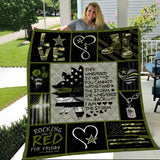 Fleece Blanket Military Veteran Rocking The Red For Friday Gift Fleece Blanket Print 3D, Unisex, Kid, Adult - Love Mine Gifts