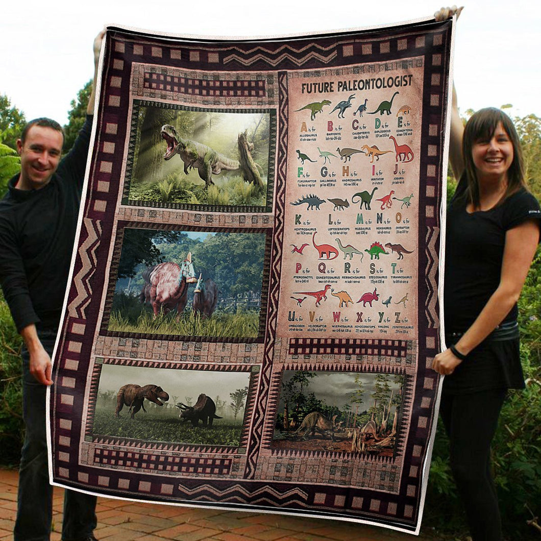 Future Paleontologist Alphabet Gift For Dinosaur Lover Fleece Blanket