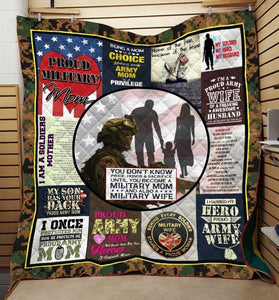 You Don't Know Pride Honor And Sacrifice Until You Become A Military Mom And Also A Military Wife Fleece Blanket