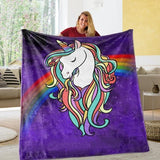 Fleece Blanket Fabulous Unicorn Personalized Custom Name Date Fleece Blanket Print 3D, Unisex, Kid, Adult - Love Mine Gifts