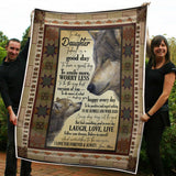To My Daughter Wolf Be The Best Version Of You Gift From Mom Fleece Blanket