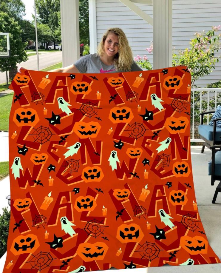Happy Halloween Gift Fleece Blanket