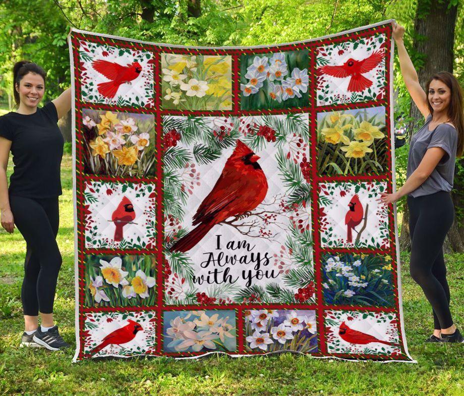Fleece Blanket Cardinal Bird I Am Always With You Fleece Blanket Print 3D, Unisex, Kid, Adult - Love Mine Gifts