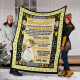 Little Girl To My Daughter Proud Of The Woman You Have Become A Big Hug Gift From Mom Fleece Blanket