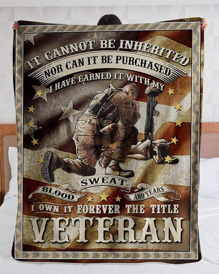 It Cannot Be Inherited Nor Can It Be Purchased Forever The Title Veteran Fleece Blanket