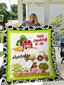 Fleece Blanket Talk Farming To Me Tractorlife Farmer Fleece Blanket Print 3D, Unisex, Kid, Adult - Love Mine Gifts