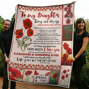 To My Daughter Tulip The Gift Of You Gift From Mom Fleece Blanket