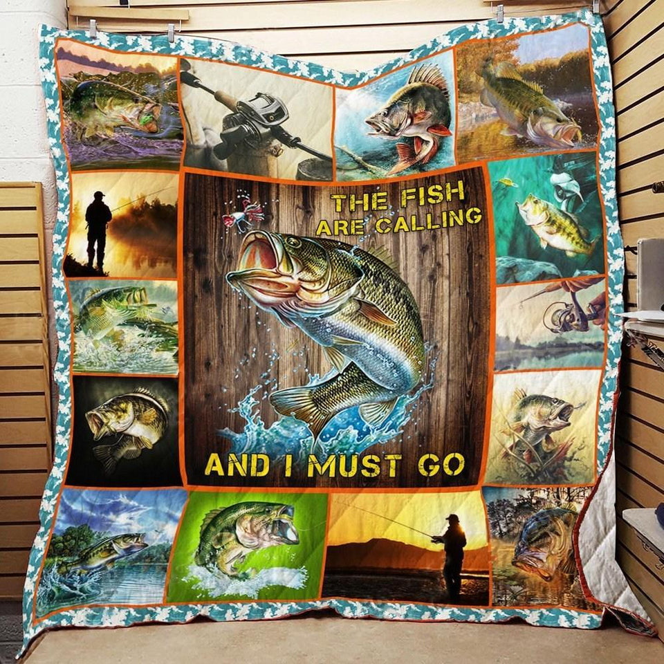 Fleece Blanket Fishing Fish Are Calling And I Must Go Fleece Blanket Print 3D, Unisex, Kid, Adult - Love Mine Gifts