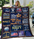 Fleece Blanket I Never Dreamed That One Day I'd Become A Grumpy Old Navy Veteran But Here I Am Killing It Fleece Blanket Print 3D, Unisex, Kid, Adult - Love Mine Gifts