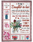 To My Daughter In Law Love From Mother In Law Fleece Blanket
