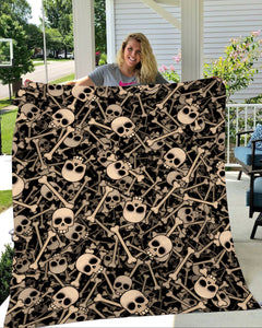 Skull Halloween Fleece Blanket