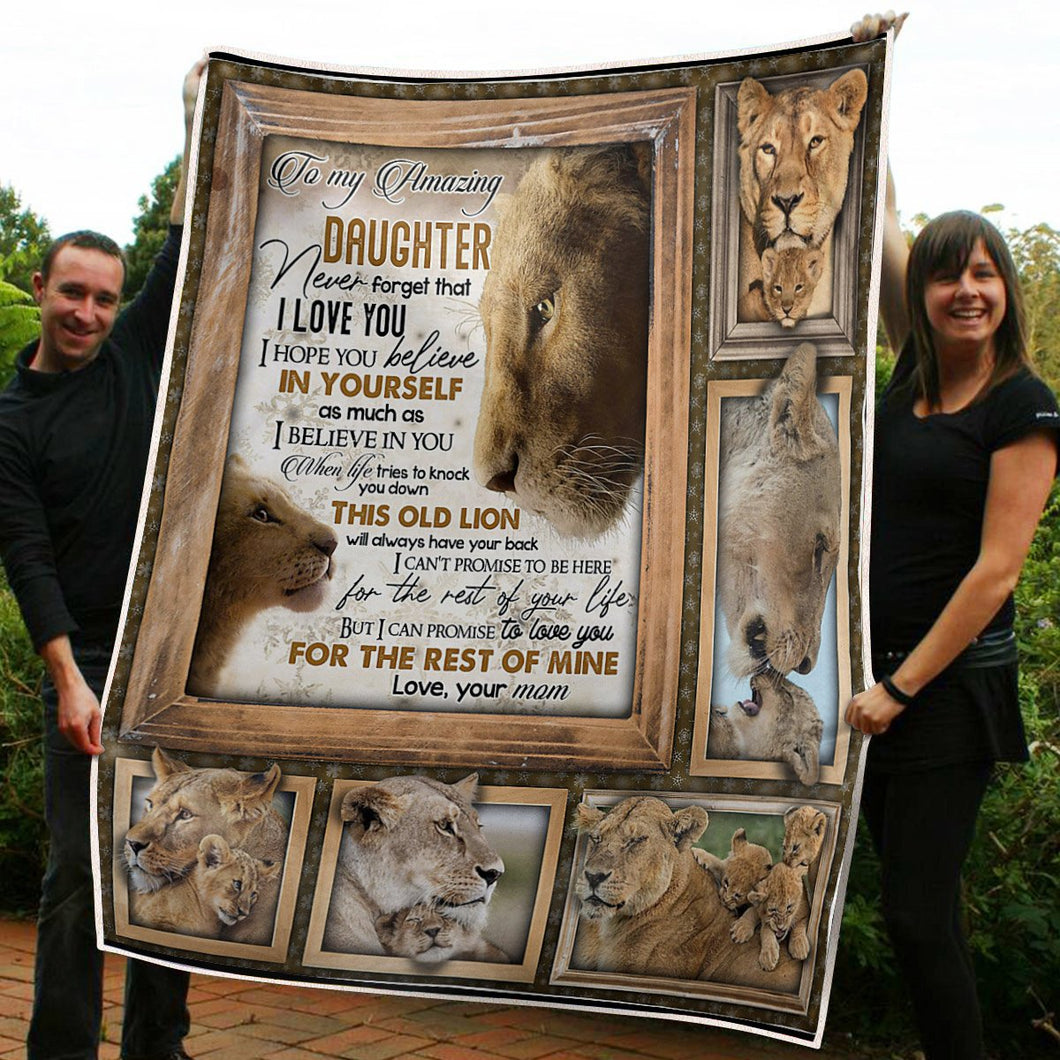 To My Daughter Lion King Always Have Your Back Gift From Mom Fleece Blanket