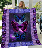 Fleece Blanket Galaxy Butterfly Fleece Blanket Print 3D, Unisex, Kid, Adult - Love Mine Gifts