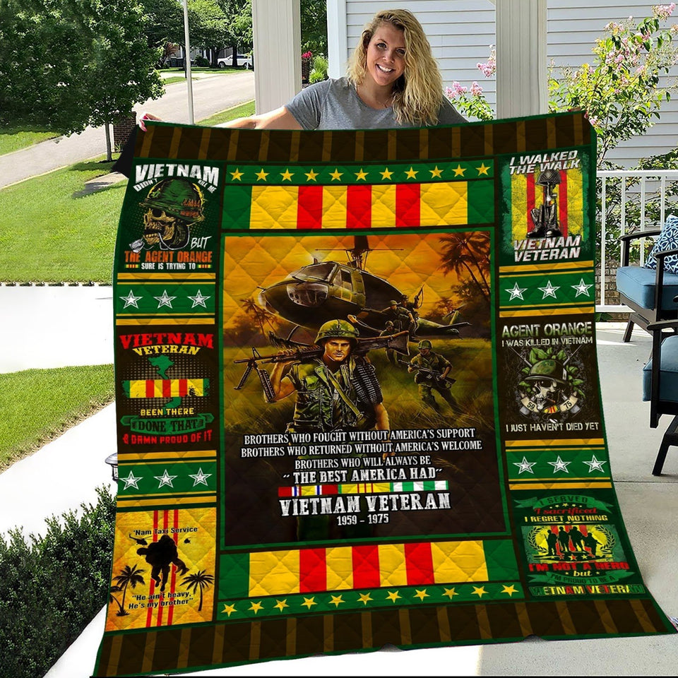 Fleece Blanket Vietnam Veteran Fleece Blanket Print 3D, Unisex, Kid, Adult - Love Mine Gifts