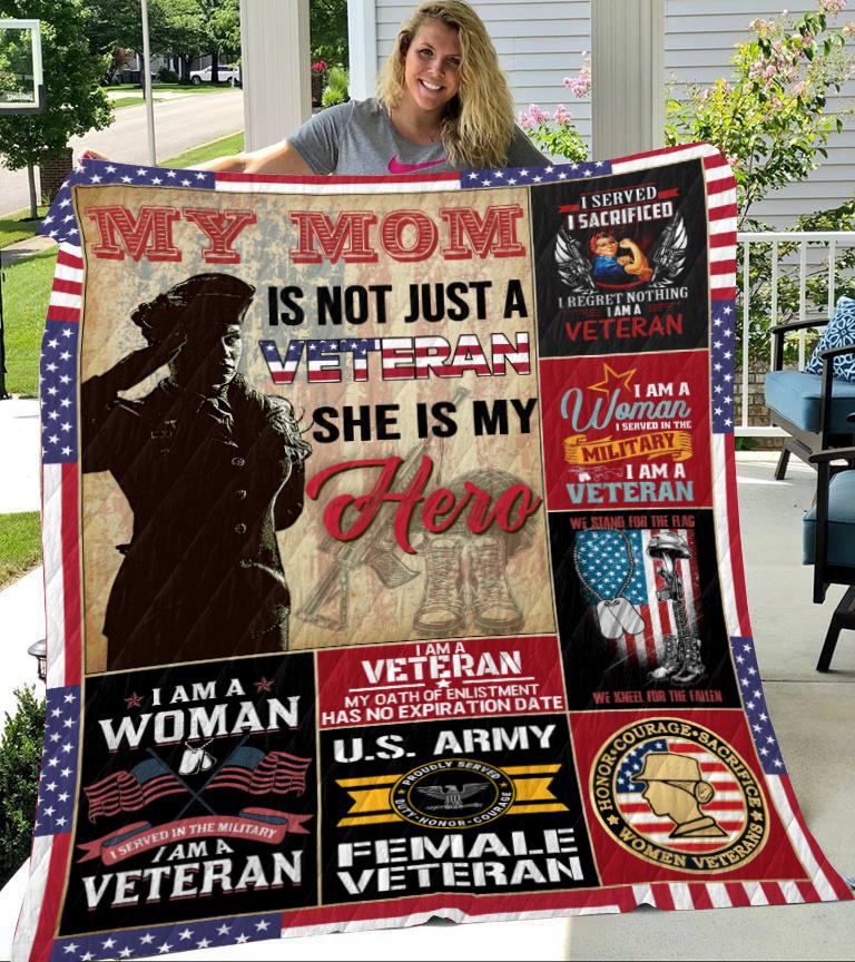 My Mom Is Not Just A Veteran She Is My Hero-Fleece Blanket