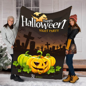Happy Halloween Night Party Gift Fleece Blanket