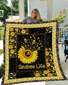Seabee Life Flower Fleece Blanket