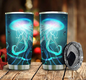 Tumbler Jellyfish Personalized Stainless Steel Tumbler Customize Name, Text, Number - Love Mine Gifts