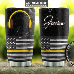 Tumbler Personalized American Dispatcher Hlz2412005 Stainless Steel Stainless Steel Tumbler Customize Name, Text, Number - Love Mine Gifts