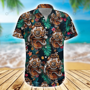 Hawaiian Shirt Diving Helmet Hawaii Shirt Summer Hawaiian for Men, Women, Couple - Love Mine Gifts