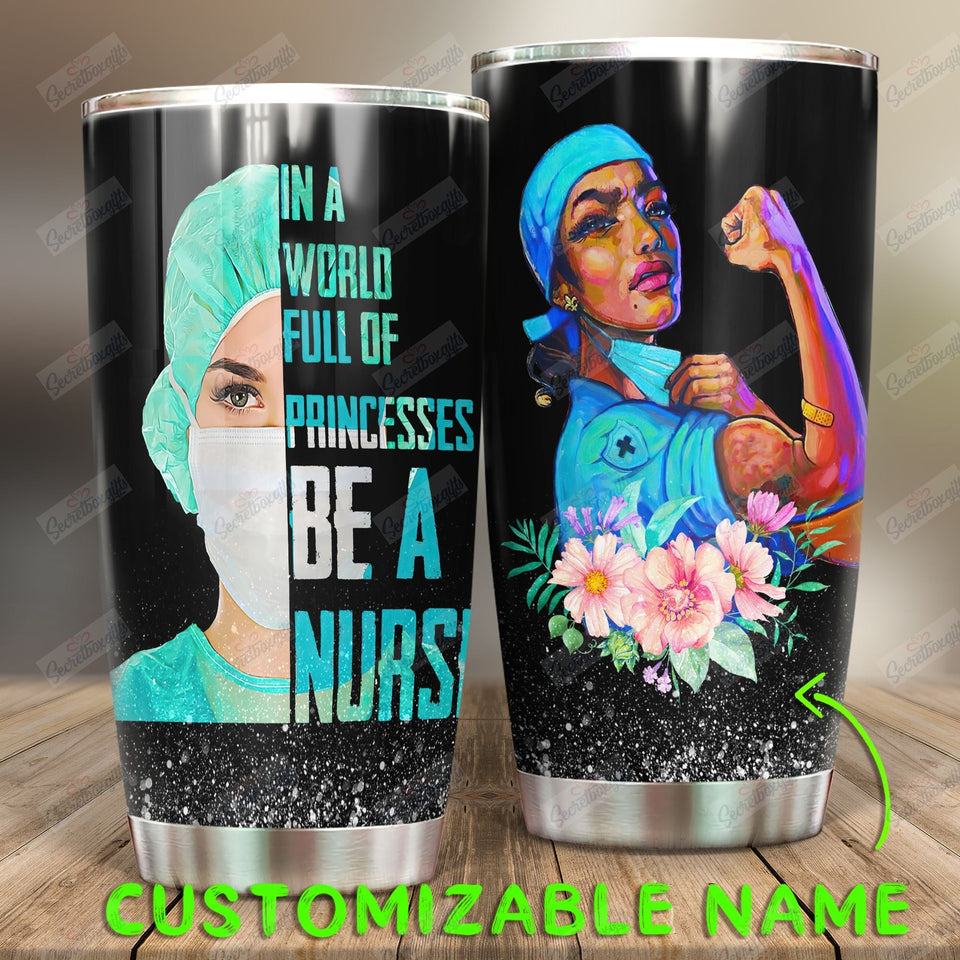 Tumbler Personalized Nurse Ni3012005Bt Stainless Steel Tumbler Customize Name, Text, Number - Love Mine Gifts