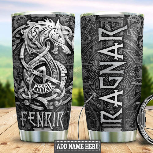 Tumbler Personalized Viking Wolf Fenrir Hlb3012014 Stainless Steel Tumbler Travel Customize Name, Text, Number, Image - Love Mine Gifts