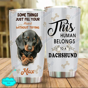 Tumbler Personalized Dachshund Dog Nc3012262Cl Stainless Steel Tumbler Customize Name, Text, Number - Love Mine Gifts