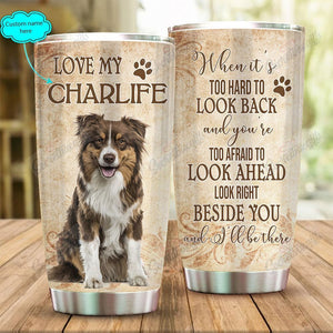 Tumbler Personalized Australian Dog Nc3012254Cl Stainless Steel Tumbler Customize Name, Text, Number - Love Mine Gifts