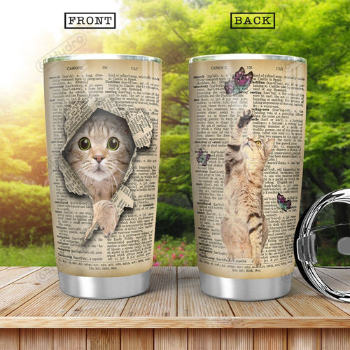 Tumbler Cat Khr0601009Z Stainless Steel Tumbler Travel Customize Name, Text, Number, Image - Love Mine Gifts