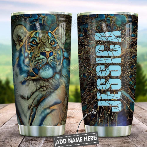 Tumbler Abstract Art Style Tiger Personalized Kd2 Hnl0601006Z Stainless Steel Tumbler Travel Customize Name, Text, Number, Image - Love Mine Gifts