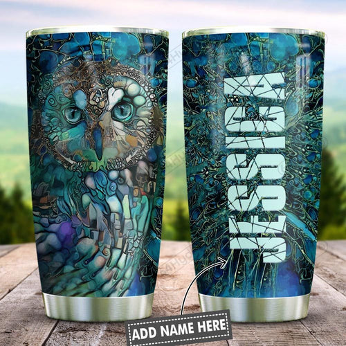 Tumbler Abstract Art Style Owl Personalized Kd2 Hnl0601005Z Stainless Steel Tumbler Travel Customize Name, Text, Number, Image - Love Mine Gifts