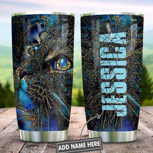 Tumbler Abstract Art Style Cat Personalized Kd2 Hnl0601003Z Stainless Steel Tumbler Travel Customize Name, Text, Number, Image - Love Mine Gifts