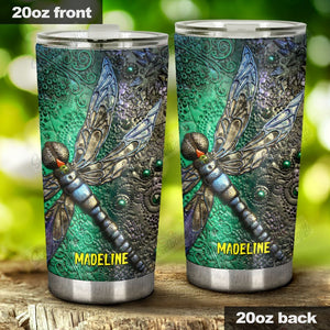 Tumbler Personalized Abstract Dragonfly Yw0901001Cl Stainless Steel Tumbler Customize Name, Text, Number - Love Mine Gifts
