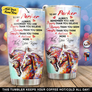 Tumbler Personalized Horse You Are Loved More Than You Know Ni1401004Yt Stainless Steel Tumbler Customize Name, Text, Number - Love Mine Gifts