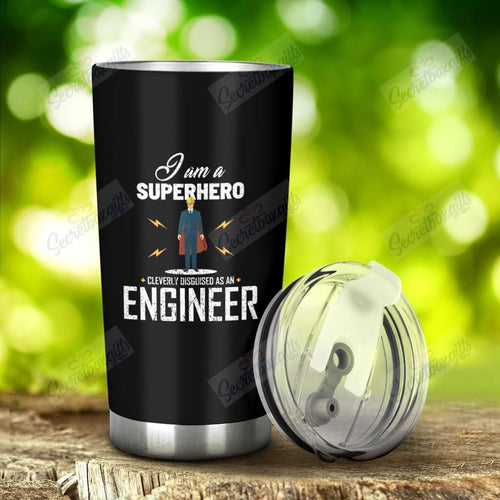 Tumbler Personalized I Am A Superhero Cleverly Disguised As An Engineer Yw1401573Cl Stainless Steel Tumbler Customize Name, Text, Number - Love Mine Gifts