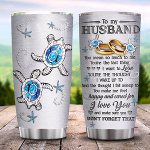 Tumbler Jewelry Style My Husband Turtle Kd2 Hrl2501006Z Stainless Steel Tumbler Travel Customize Name, Text, Number, Image - Love Mine Gifts