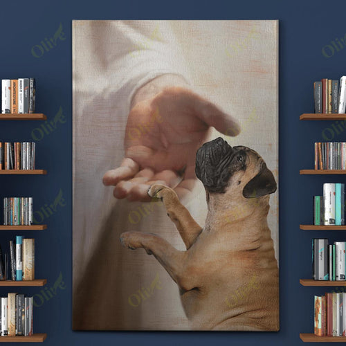 Poster - Canvas Bullmastiff Take My Hand Personalized Canvas, Poster Custom Design Wall Art - Love Mine Gifts