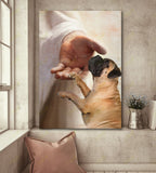 Poster - Canvas Bullmastiff Take My Hand Personalized Canvas, Poster Custom Design Wall Art - Love Mine Gifts