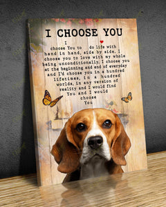 Poster - Canvas Beagle I'D Choose You Again Personalized Canvas, Poster Custom Design Wall Art - Love Mine Gifts