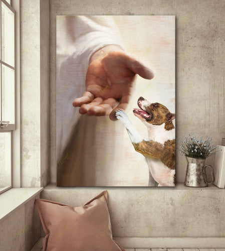 Poster - Canvas American Staffordshire Terrier Take My Hand Personalized Canvas, Poster Custom Design Wall Art - Love Mine Gifts