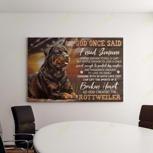 Rottweiler - God Once Said Canvas And Poster | Wall Decor Visual Art