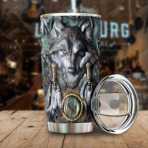 Tumbler Personalized Wolf Native Xa0102093Cl Stainless Steel Tumbler Travel Customize Name, Text, Number, Image - Love Mine Gifts