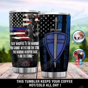 Tumbler Personalized Police I Am The Storm Ni0202003Ye Stainless Steel Tumbler Travel Customize Name, Text, Number, Image - Love Mine Gifts