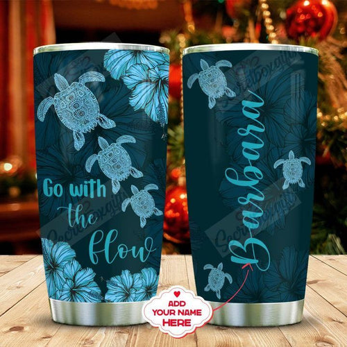 Tumbler Personalized Blue Turtle Xa0202237Cl Stainless Steel Tumbler Travel Customize Name, Text, Number, Image - Love Mine Gifts