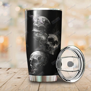 Tumbler Personalized Skull Yu1902313Cl Stainless Steel Tumbler Customize Name, Text, Number - Love Mine Gifts