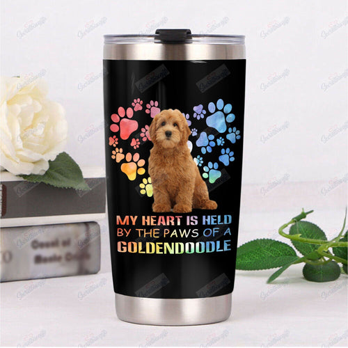Personalized My Heart Is Held By The Paws Of A Goldendoodle Yq2202121Cl Tumbler
