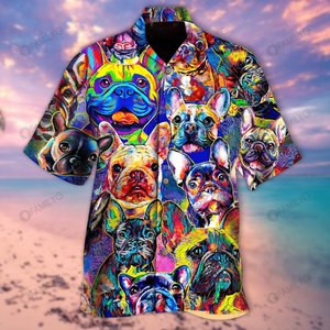 Hawaiian Shirt French Bulldog Shirt - Colorful French Bulldog Dog Hawaiian Shirt Summer Hawaiian for Men, Women, Couple - Love Mine Gifts