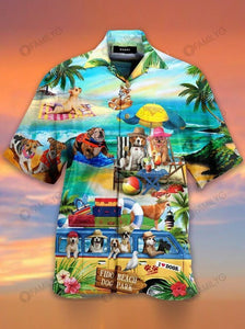 Hawaiian Shirt Dog Shirt - Funny Dogs On Summer Beach - Dog Hawaiian Shirt Summer Hawaiian for Men, Women, Couple - Love Mine Gifts
