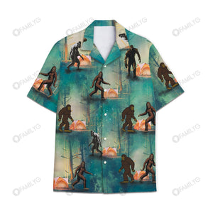 Hawaiian Shirt Don't Let Camping Tent Alone In The Jungle, You Will Lost Something From Bigfoot - Bigfoot Hawaiian Shirt Summer Hawaiian for Men, Women, Couple - Love Mine Gifts
